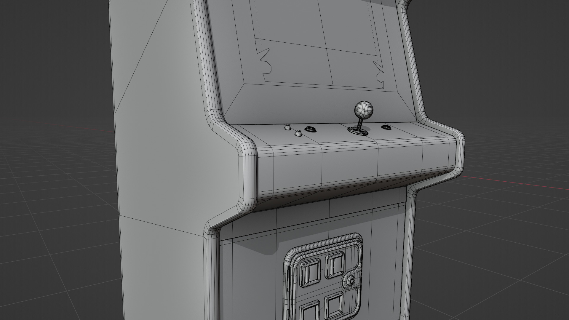 Arabian Arcade Cabinet Retro Low-poly 3D model_6