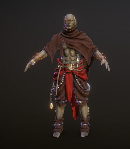 Rush  character Concept for Mortido the game Low-poly 3D model