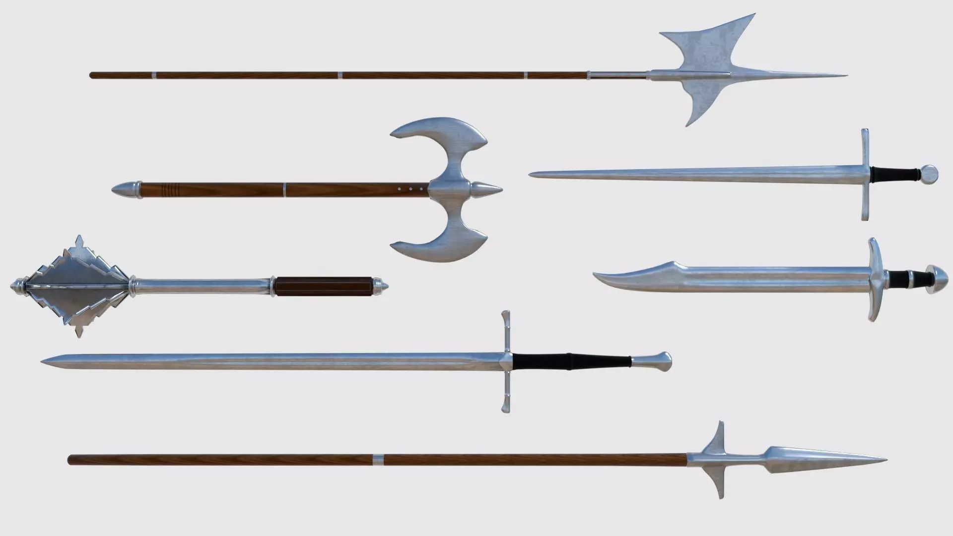 Medieval Weapons Pack - Game Ready Low-poly 3D model
