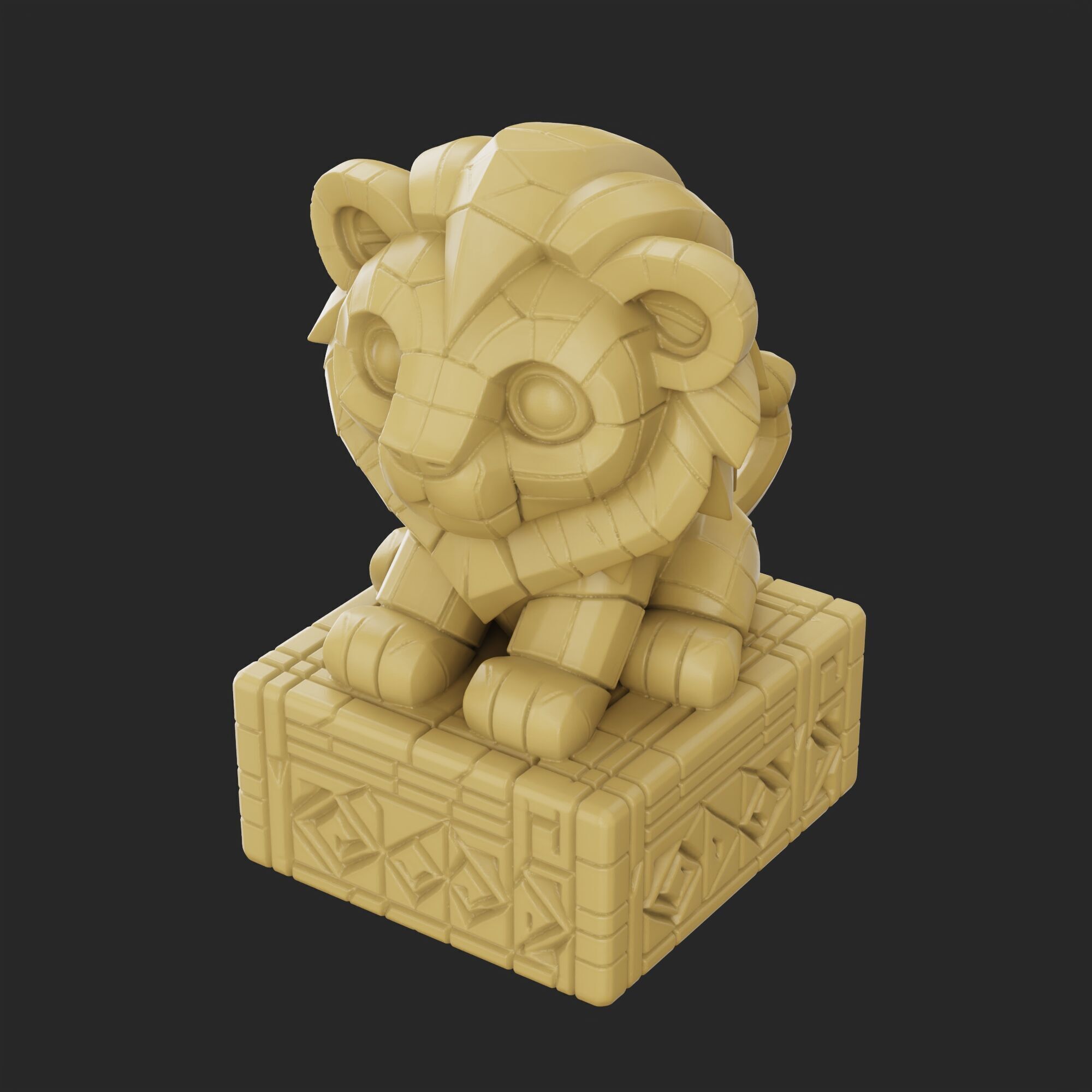 Baby lion 3D print model_5