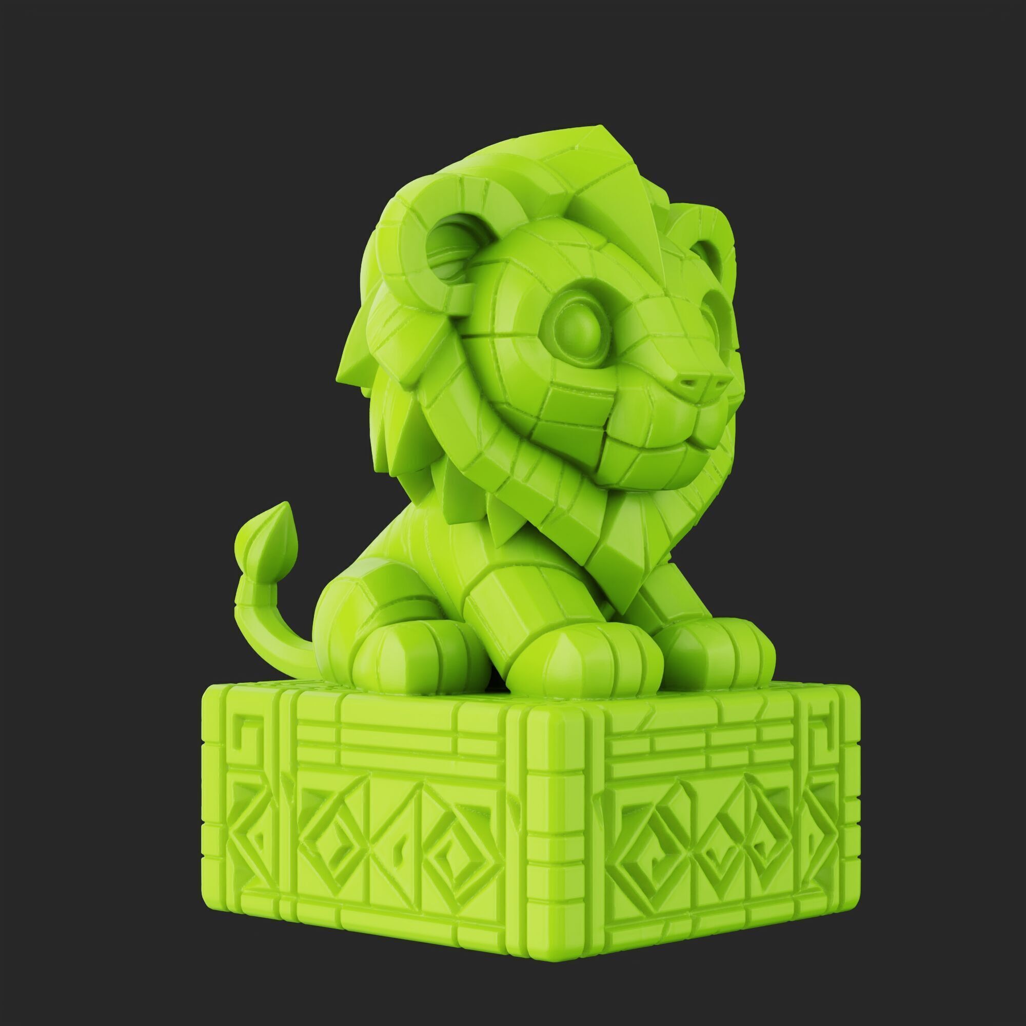 Baby lion 3D print model_2