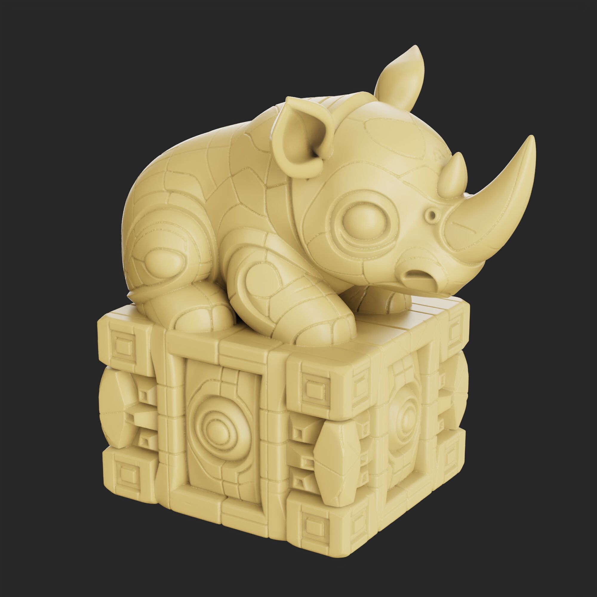 Baby rhinoceros 3D print model_3