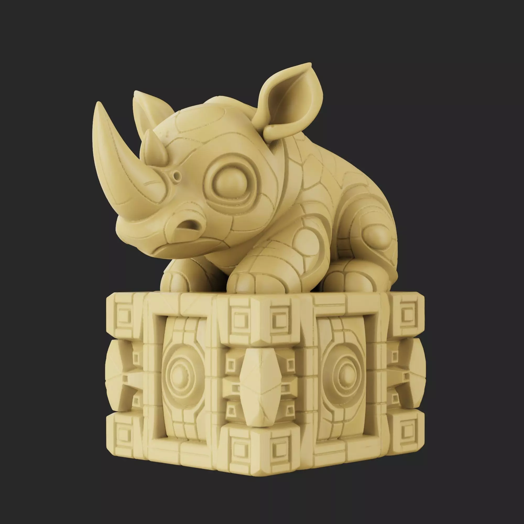 Baby rhinoceros 3D print model_0