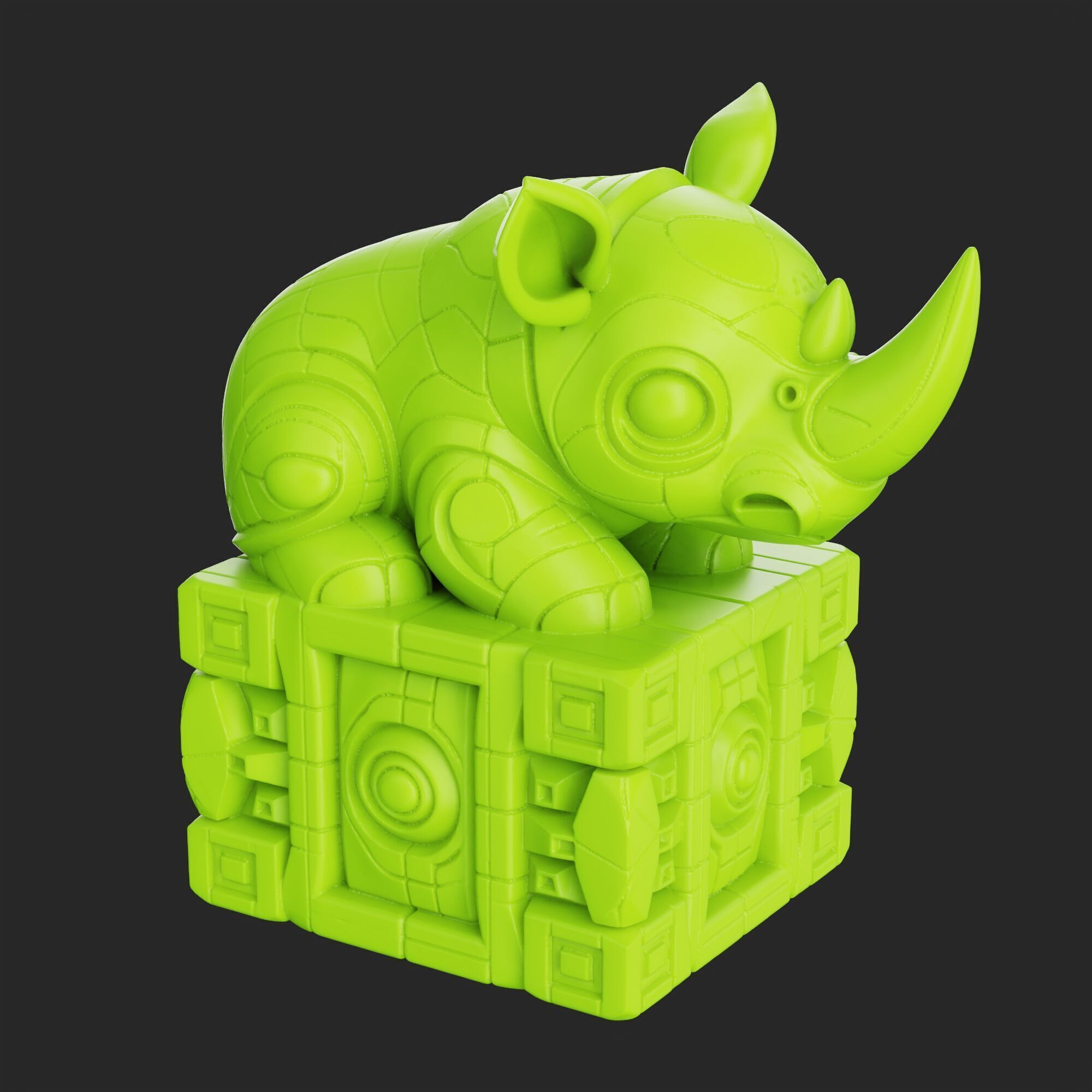 Baby rhinoceros 3D print model_2