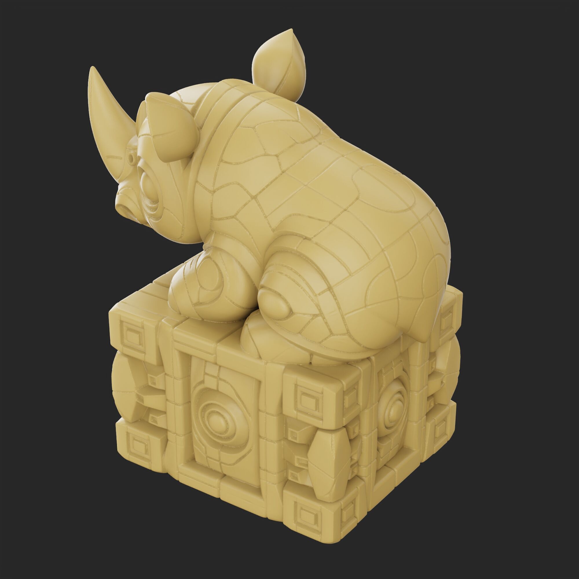 Baby rhinoceros 3D print model_4