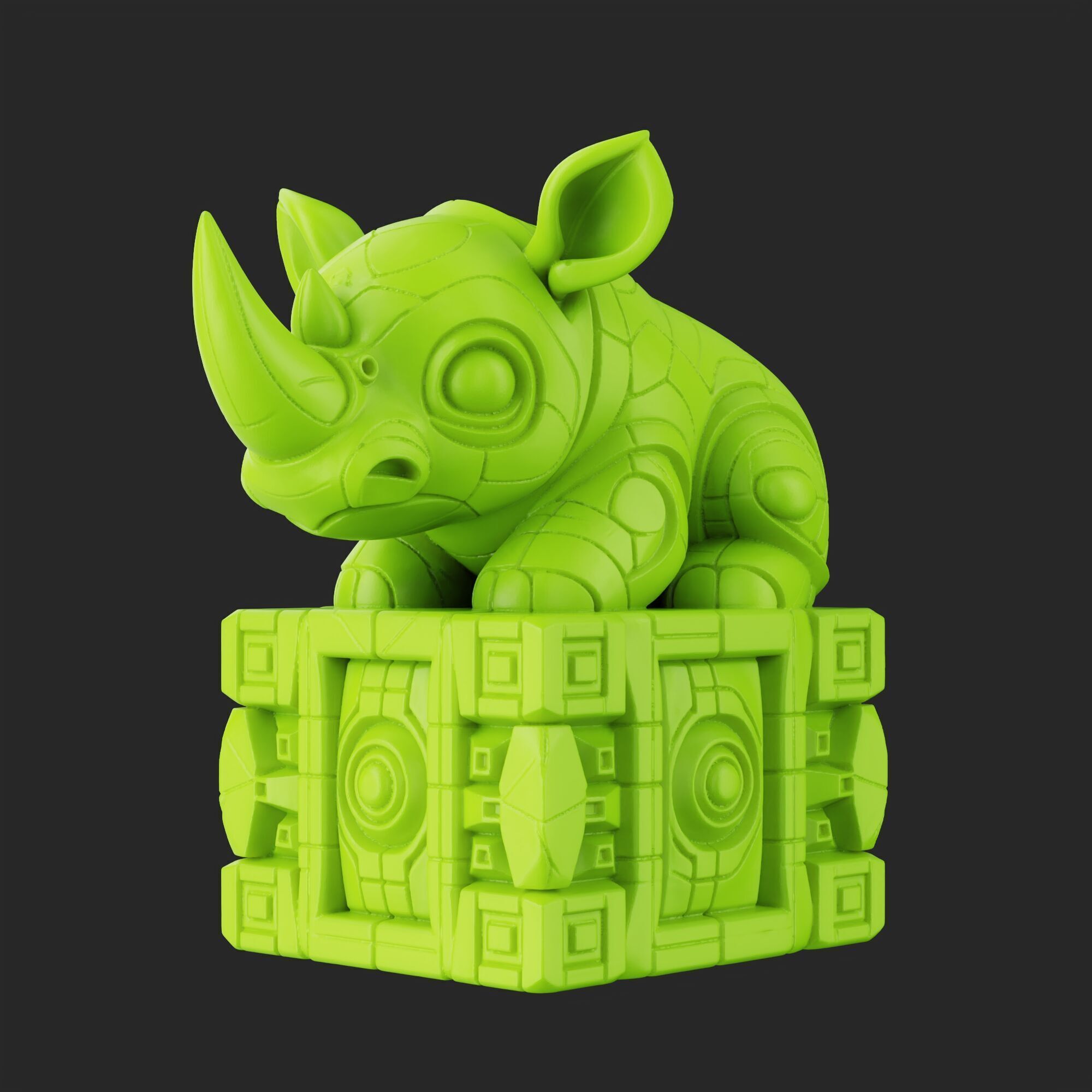 Baby rhinoceros 3D print model_1