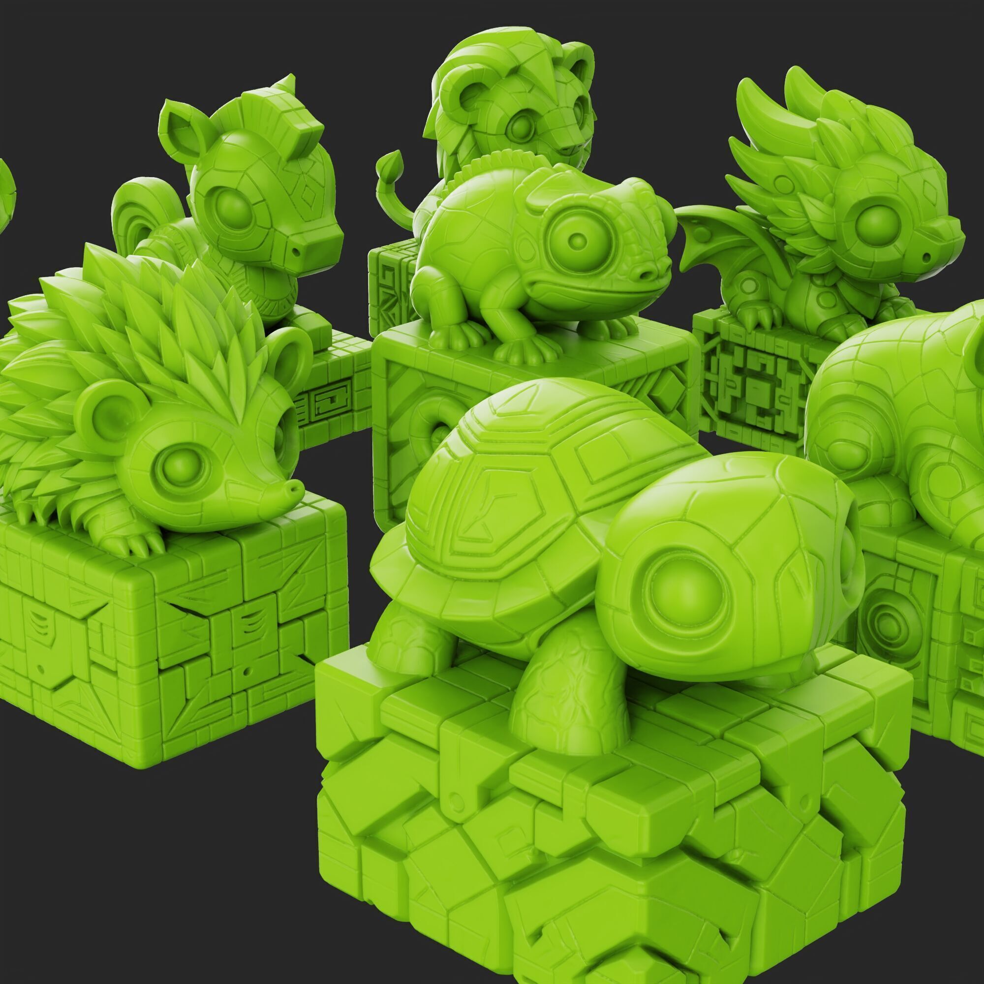 Baby set of animal figurines 3D print model_5