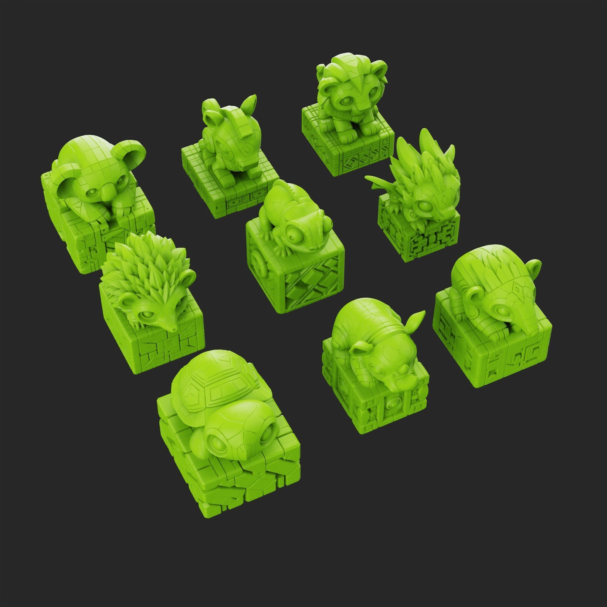Baby set of animal figurines 3D print model_4