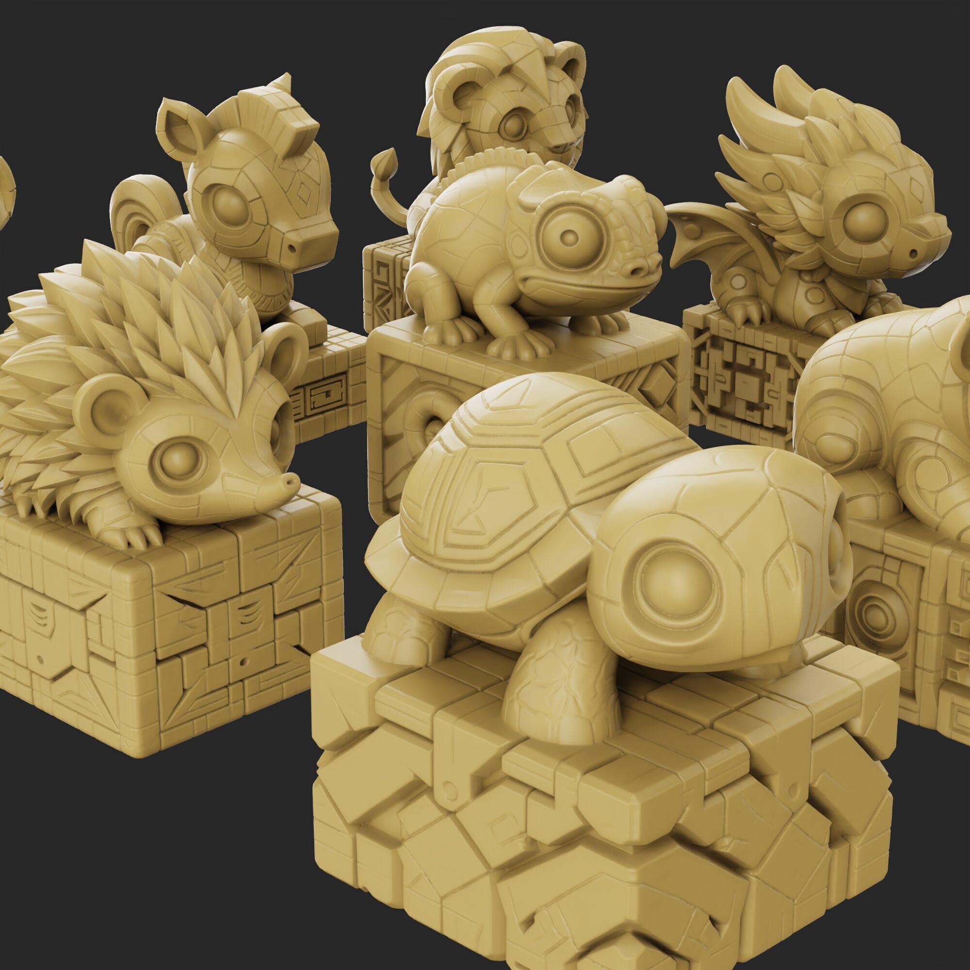 Baby set of animal figurines 3D print model_3