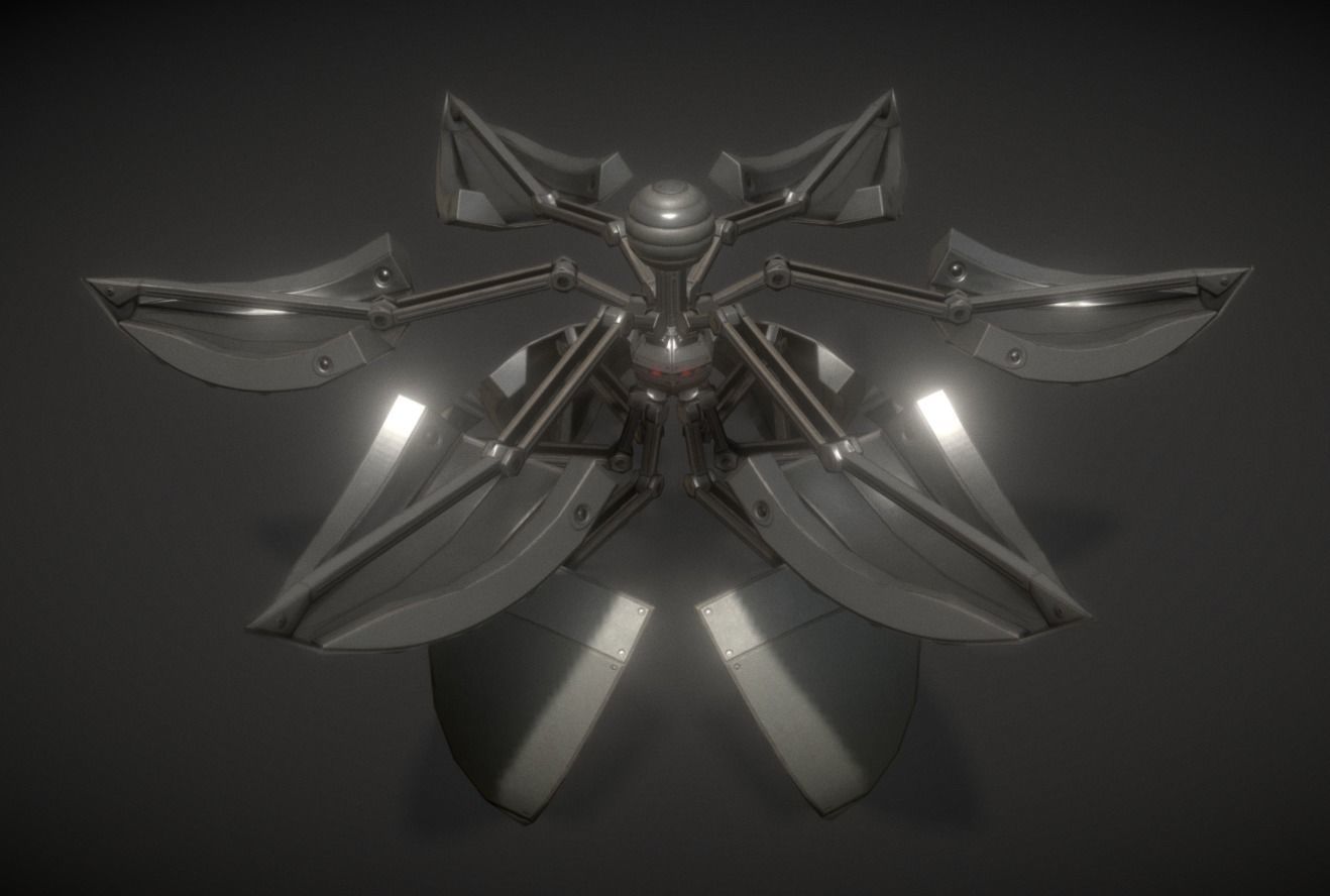 Sphere bot with Animations Low-poly 3D model_13