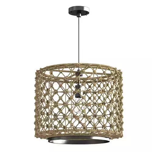 Chandra Collection One  Light Pendant Woven Shade