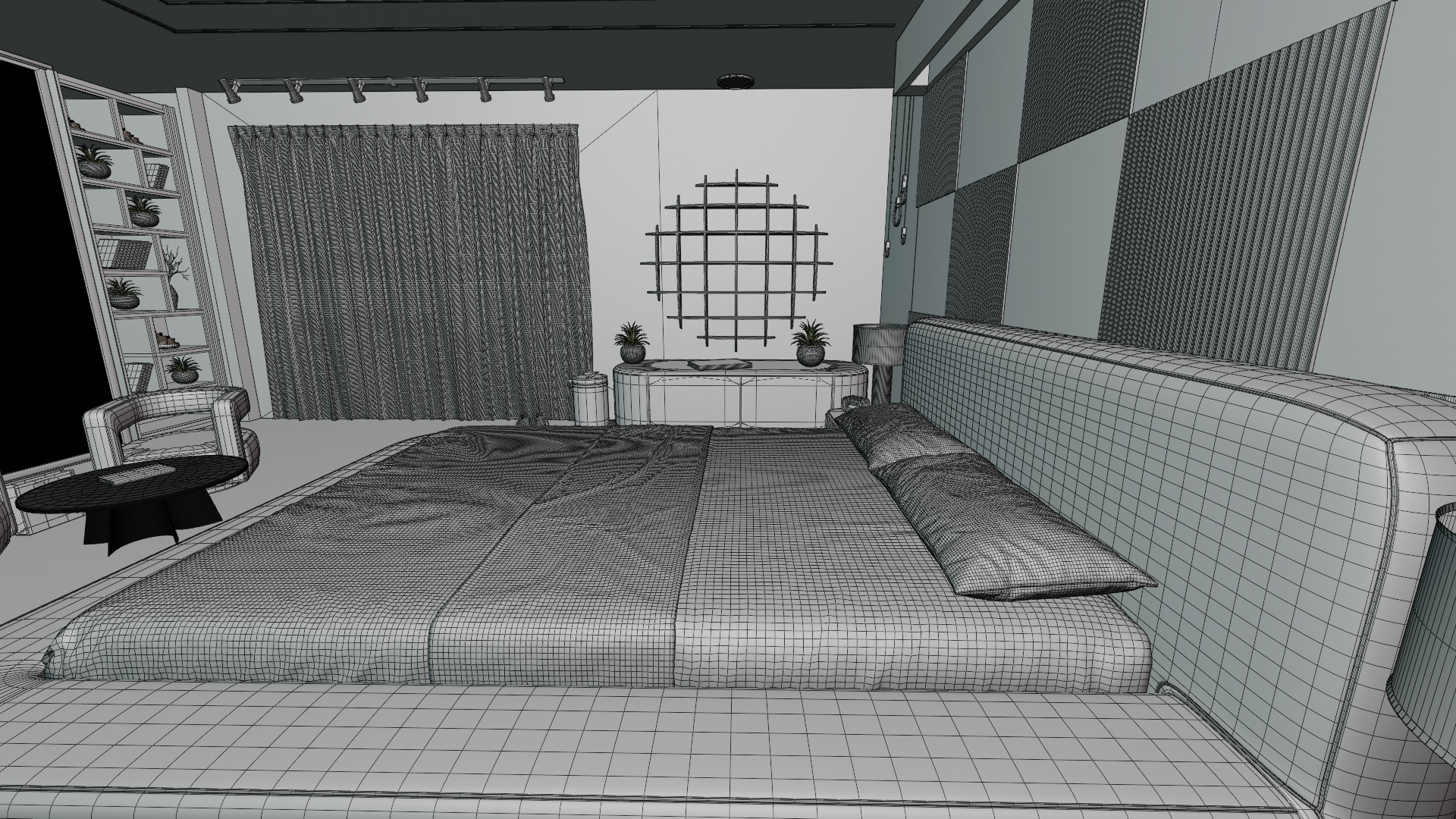 Bedroom Interiors  Low-poly 3D model_7