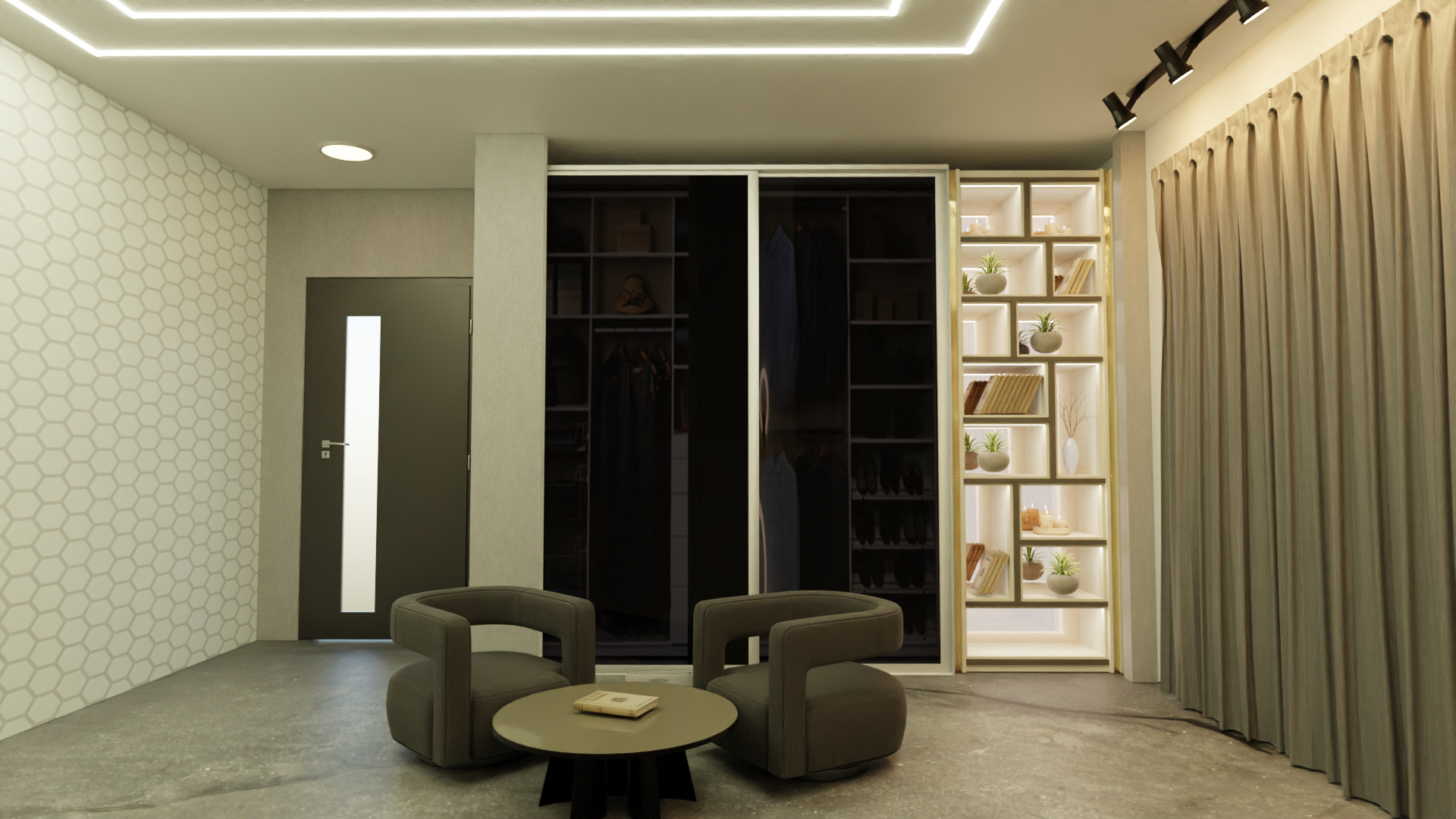 Bedroom Interiors  Low-poly 3D model_3