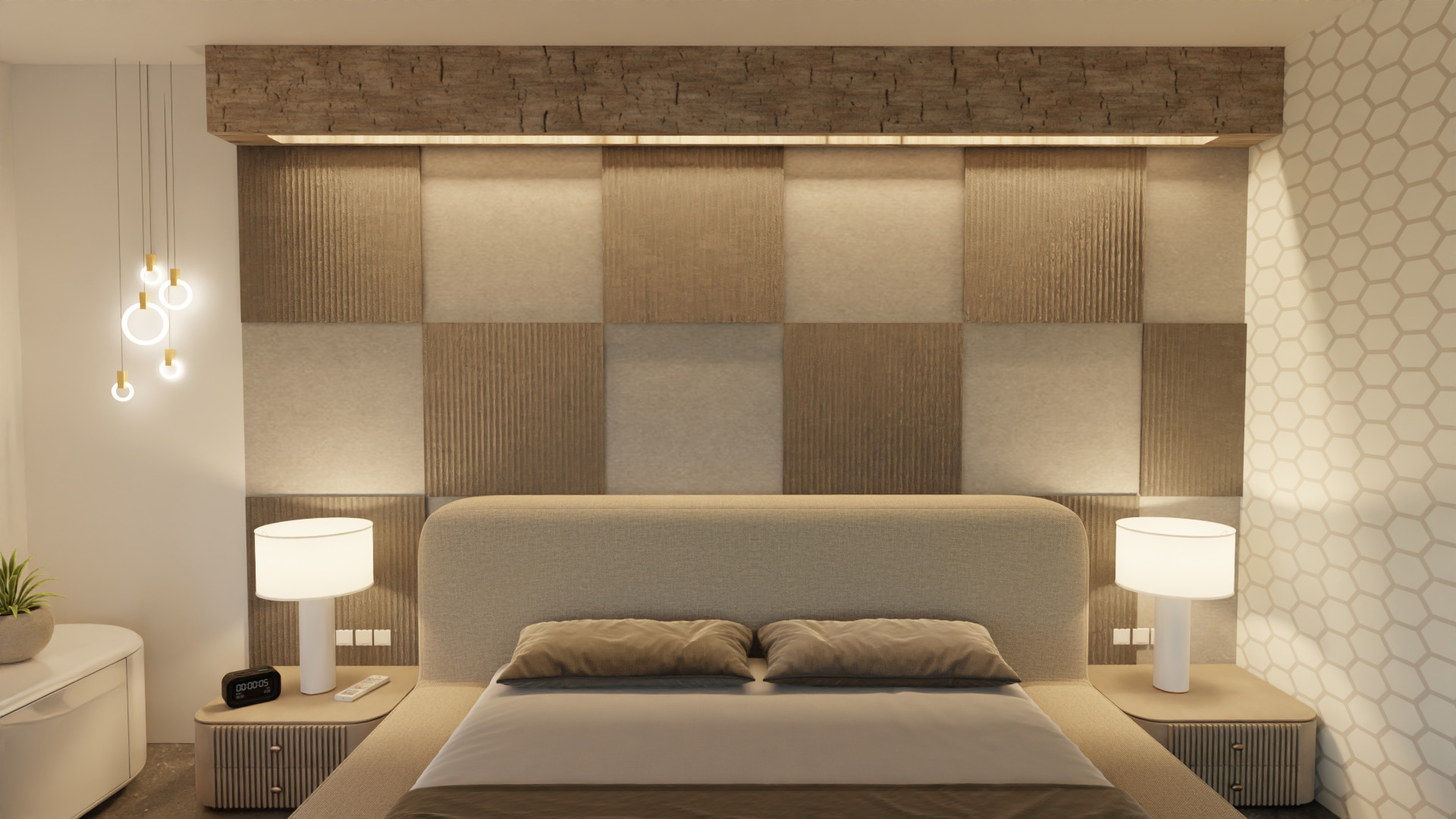 Bedroom Interiors  Low-poly 3D model_1