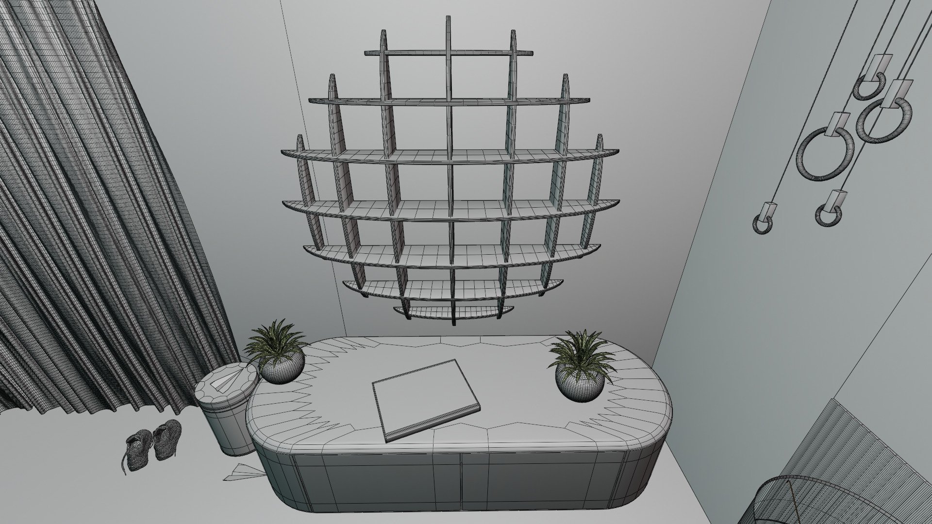 Bedroom Interiors  Low-poly 3D model_10