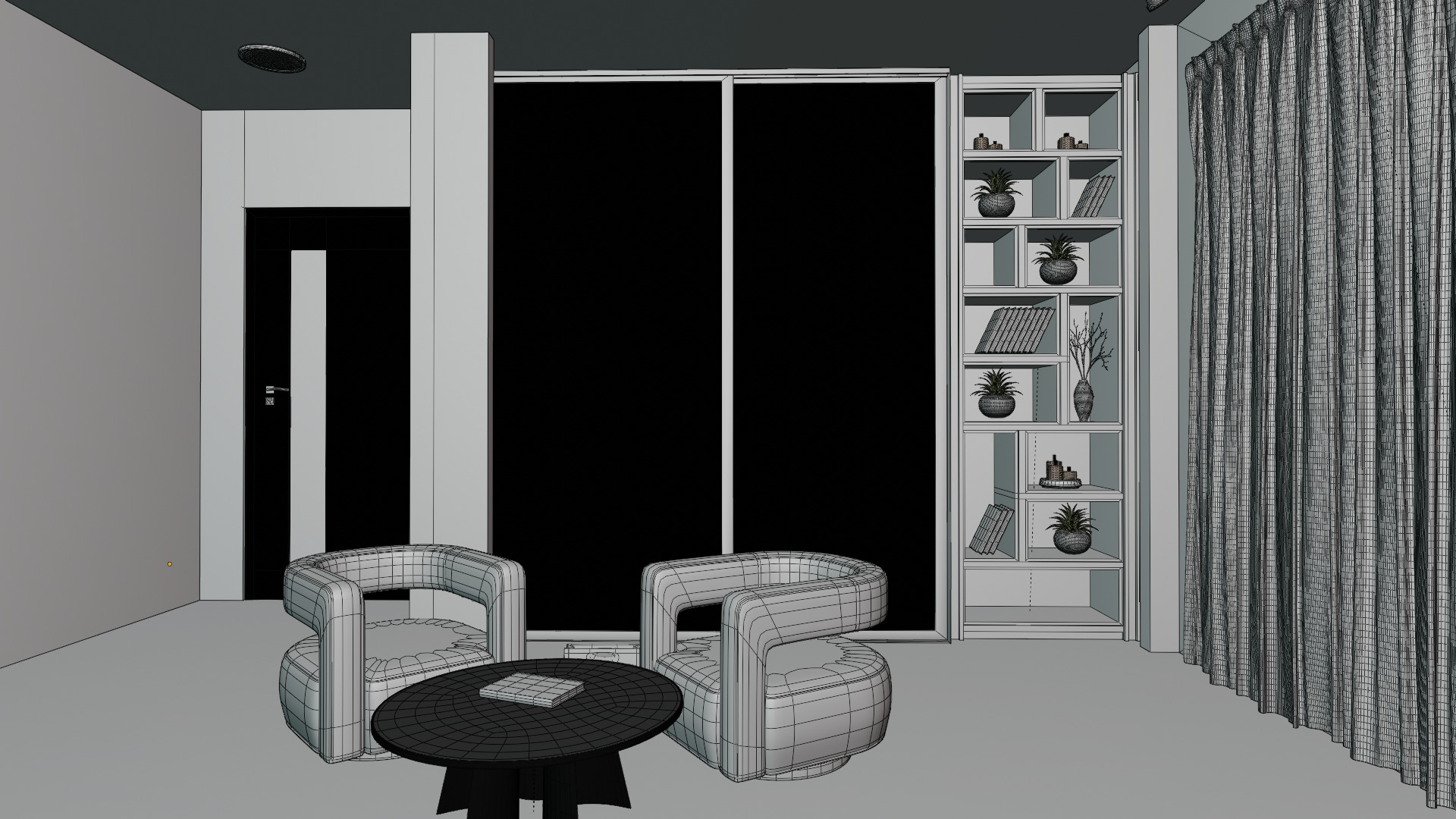 Bedroom Interiors  Low-poly 3D model_5