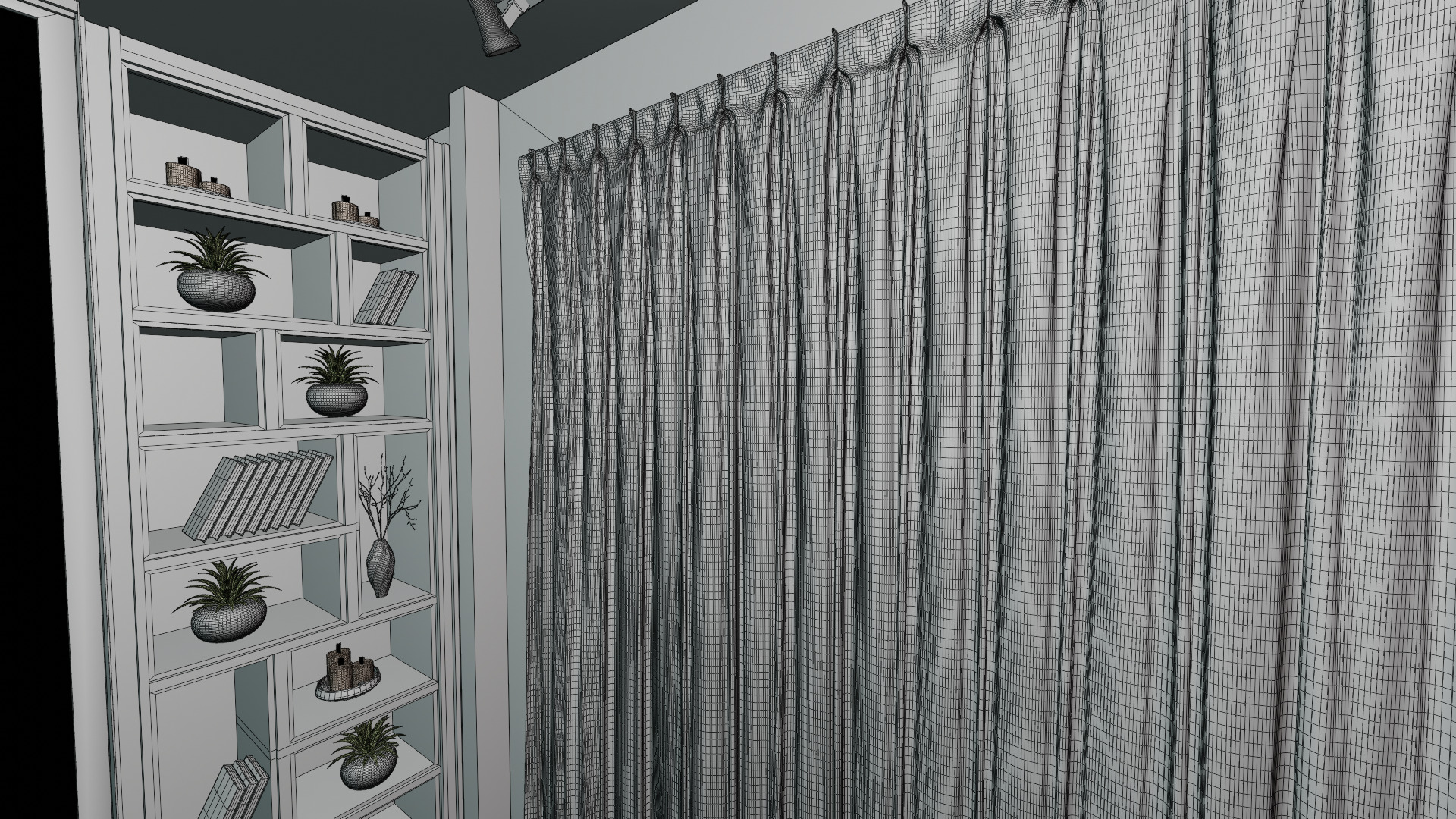 Bedroom Interiors  Low-poly 3D model_9