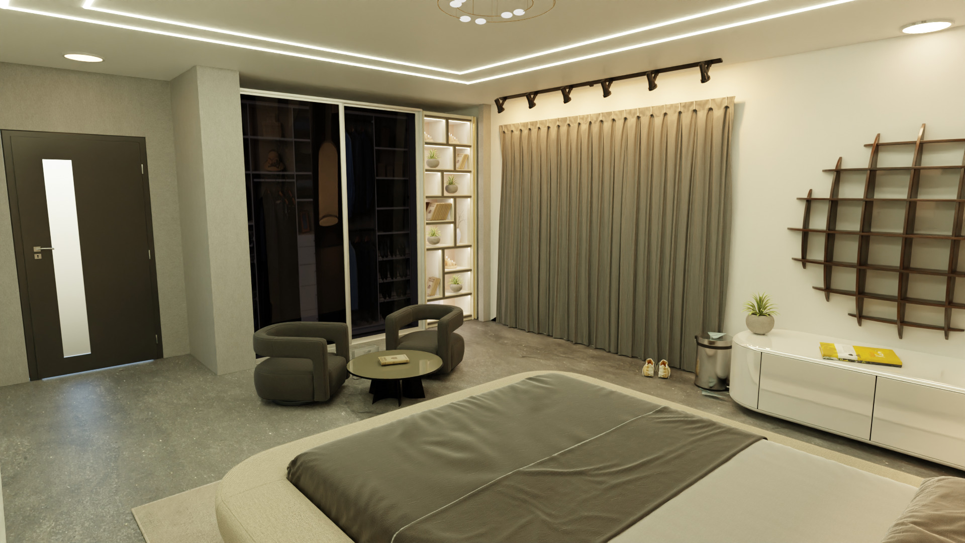 Bedroom Interiors  Low-poly 3D model_2