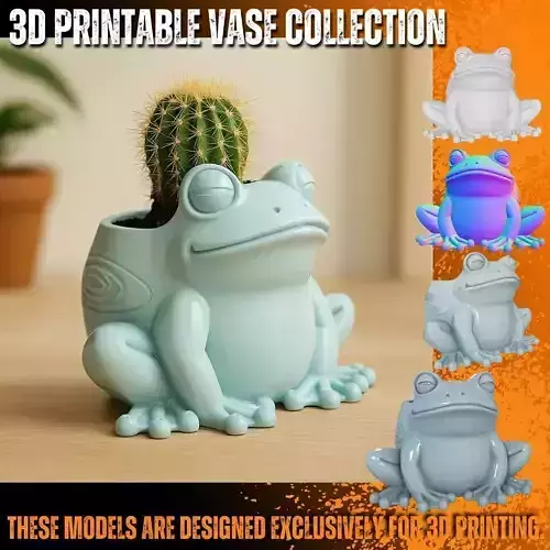 Spiral Frog Planter Pen Holder 3D Printable STL