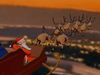 Santa sleigh and 8 reindeer pass in front of big blue moon Free 3D model_4