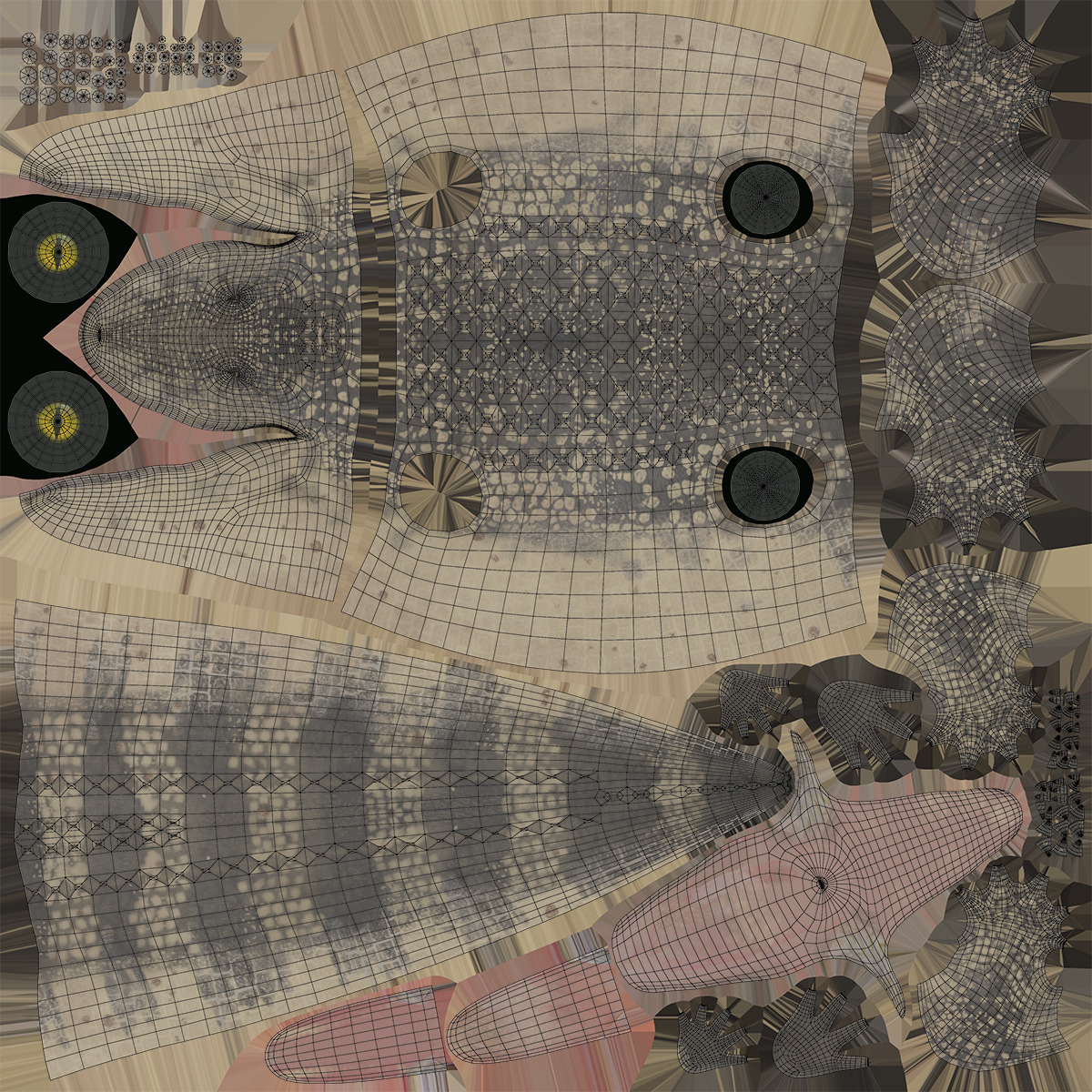 Crocodile Animated 3D model_25