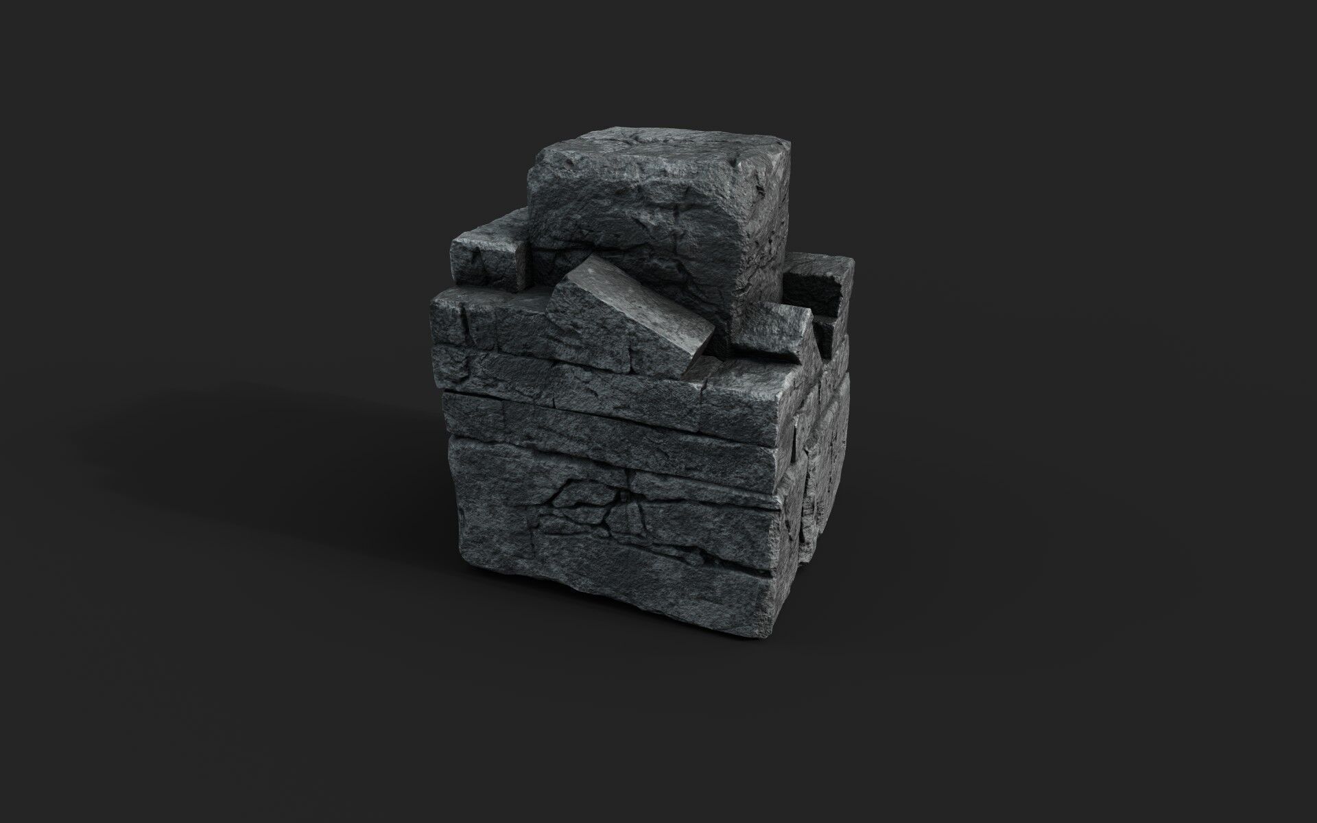 Old Ruin 3 Low-poly 3D model_3