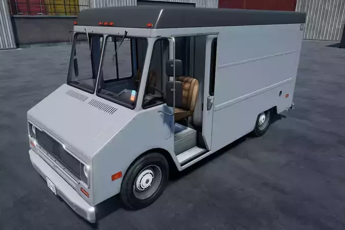 Box Van unity asset Low-poly 3D model