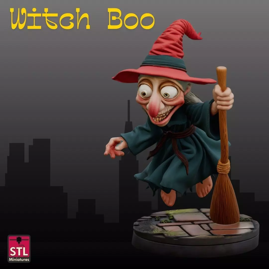 STL File Cute Flying Witch 3D print model_0