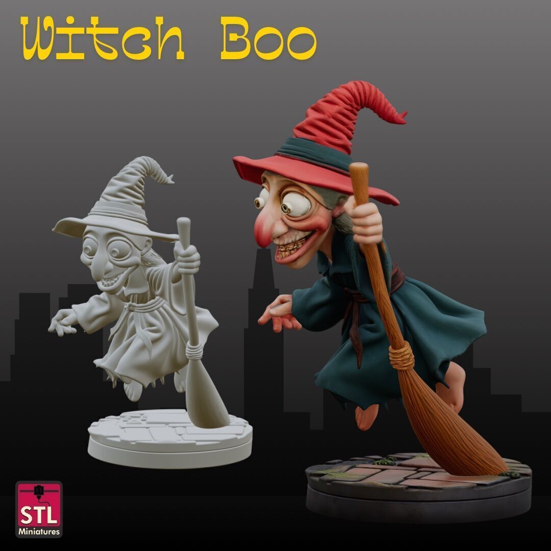 STL File Cute Flying Witch 3D print model_1