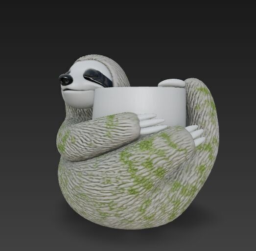 Sloth Pot Holder  Cute 3D Printable Sloth Planter Model 3D print model_18