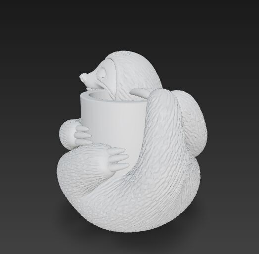 Sloth Pot Holder  Cute 3D Printable Sloth Planter Model 3D print model_11