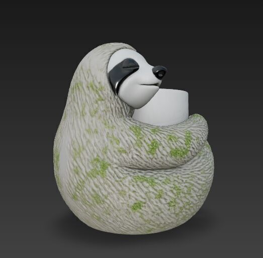 Sloth Pot Holder  Cute 3D Printable Sloth Planter Model 3D print model_15