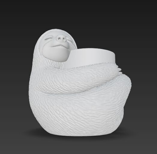 Sloth Pot Holder  Cute 3D Printable Sloth Planter Model 3D print model_8