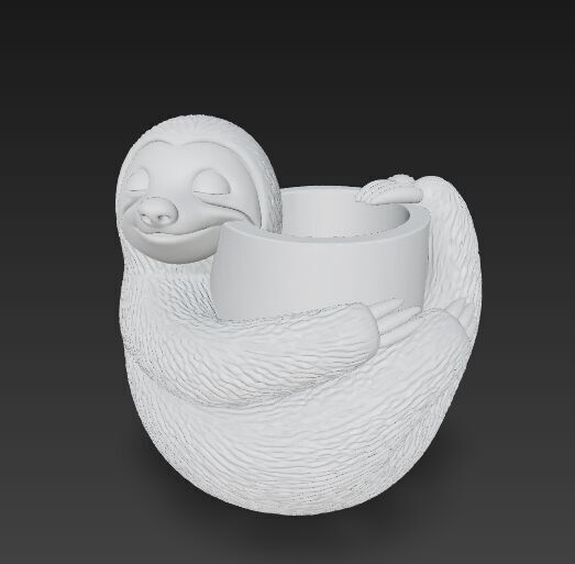 Sloth Pot Holder  Cute 3D Printable Sloth Planter Model 3D print model_12