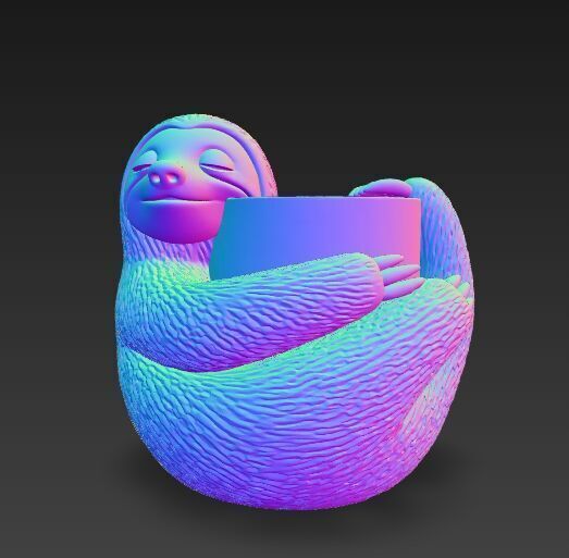 Sloth Pot Holder  Cute 3D Printable Sloth Planter Model 3D print model_2