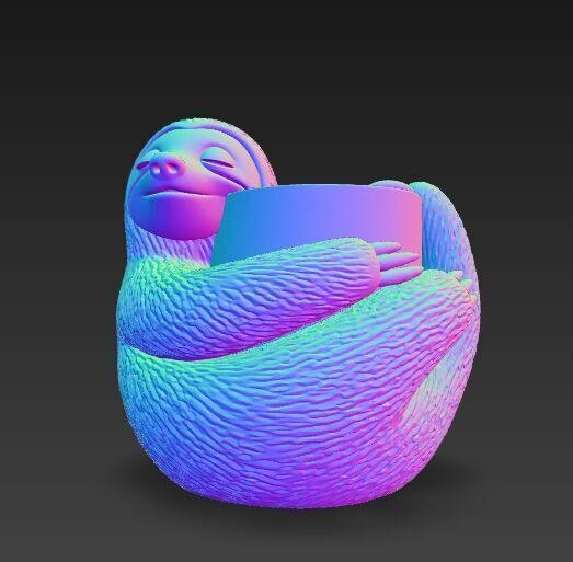 Sloth Pot Holder  Cute 3D Printable Sloth Planter Model 3D print model_7