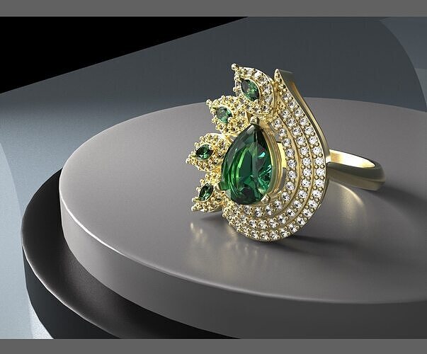 Pear Ring 3D print model