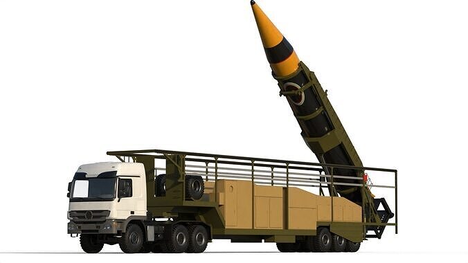 Kheibar iranian ballistic missile 3D model