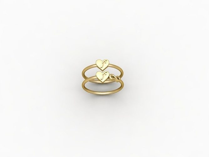 F alphabet ring 3D print model