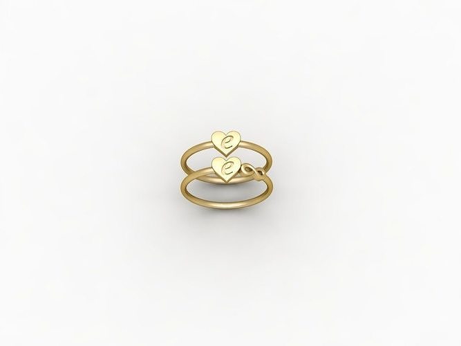 E alphabet ring 3D print model