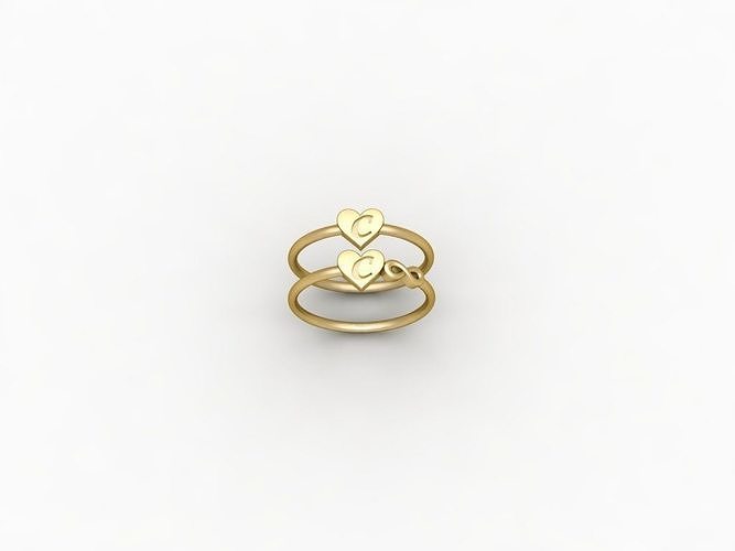 C alphabet ring 3D print model