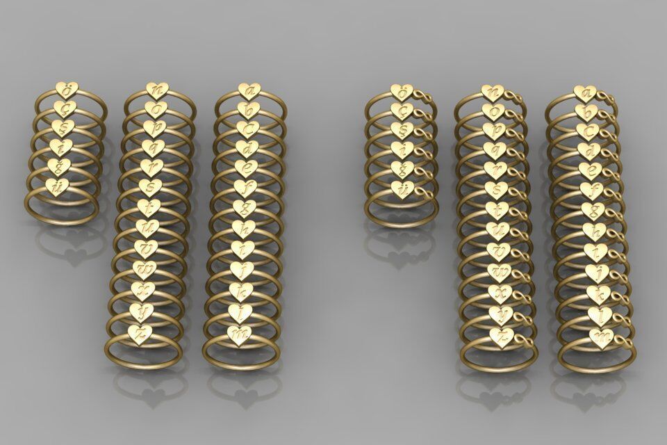  alphabet ring 3D print model_1
