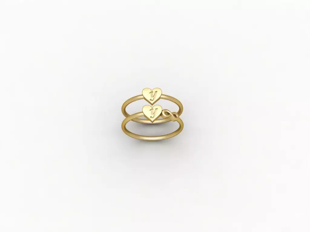 Y alphabet ring 3D print model_0