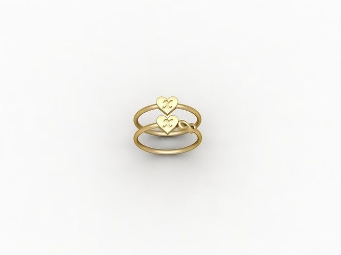 X alphabet ring 3D print model