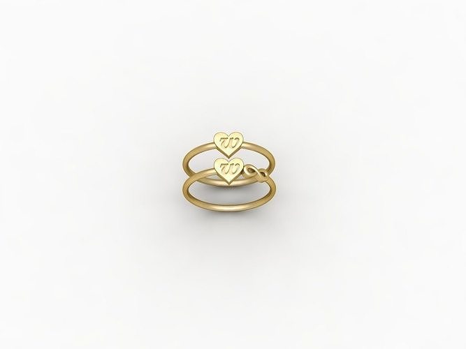 W alphabet ring 3D print model