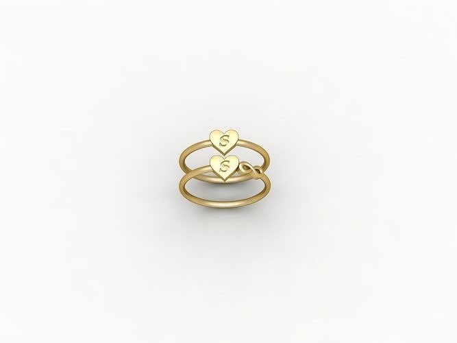 S alphabet ring 3D print model