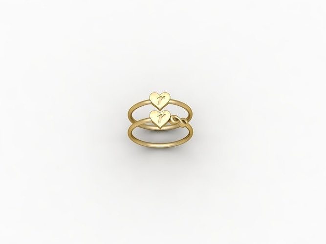 R alphabet ring 3D print model