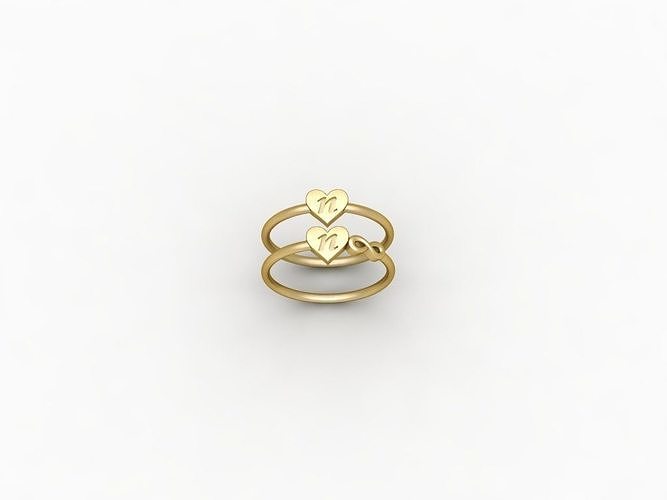 N alphabet ring 3D print model