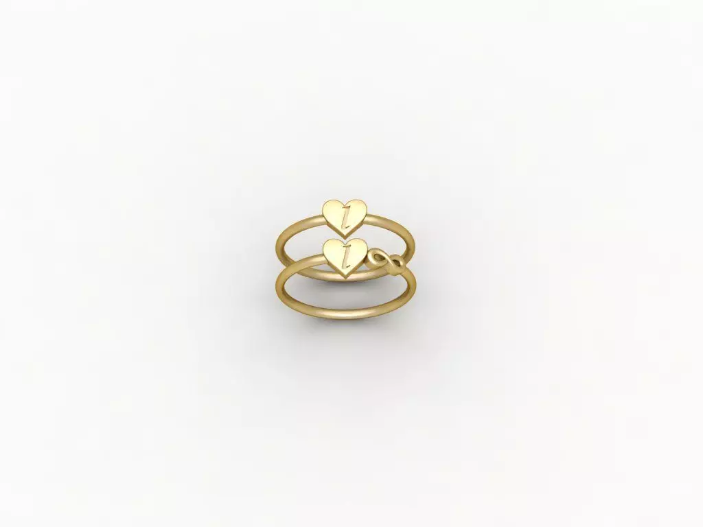 L alphabet ring 3D print model_0