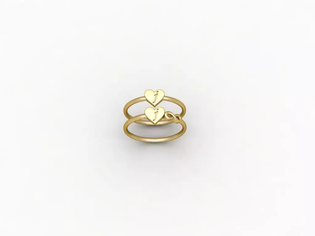 J alphabet ring 3D print model_0